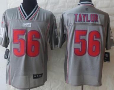 Nike New York Giants 56 Lawrence Taylor Grey Vapor Elite NFL Jerseys Cheap