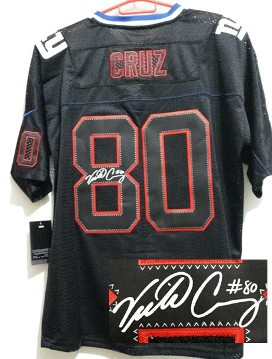 Nike New York Giants 80 Victor Cruz Elite Light Out Black Signed NFL Jerseys Cheap