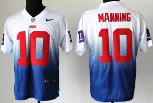 Nike New York Giants 10 Eli Manning White Blue Drift Fashion II Elite NFL Jerseys Cheap