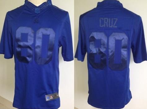 Nike New York Giants 80 Victor Cruz Blue Drenched Limited NFL Jersey Cheap