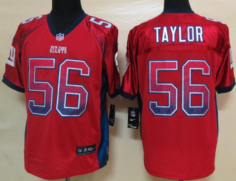 Nike New York Giants 56 Lawrence Taylor Red Drift Fashion Elite NFL Jerseys Cheap