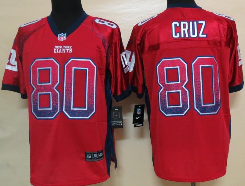 Nike New York Giants 80 Victor Cruz Red Drift Fashion Elite NFL Jerseys Cheap