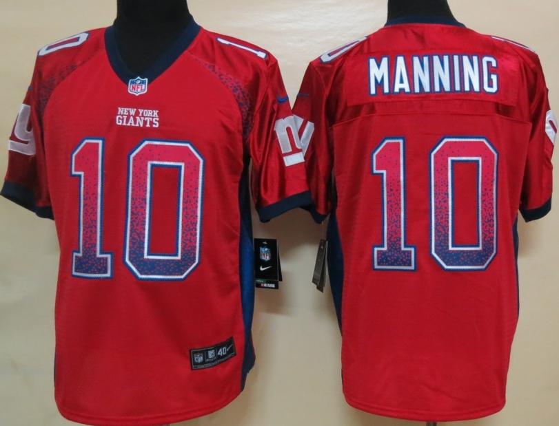Nike New York Giants 10 Eli Manning Red Drift Fashion Elite NFL Jerseys Cheap