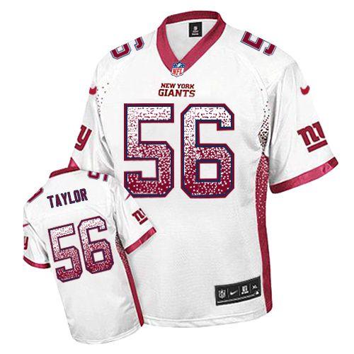 Nike New York Giants 56 Lawrence Taylor White Drift Fashion Elite NFL Jerseys Cheap