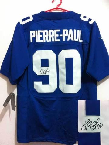 Nike New York Giants 90 Jason Pierre-Paul Blue Signed Elite NFL Jerseys Cheap