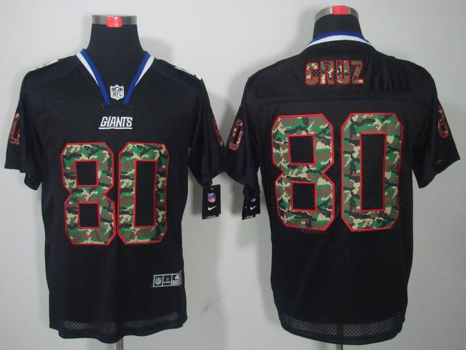 Nike New York Giants 80# Victor Cruz Black Camo Fashion Elite NFL Jerseys Camo Number Cheap