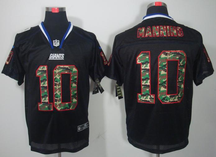 Nike New York Giants 10# Eli Manning Black Camo Fashion Elite NFL Jerseys Camo Number Cheap