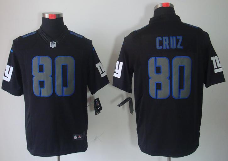 Nike New York Giants 80# Victor Cruz Black Impact Game LIMITED NFL Jerseys Cheap