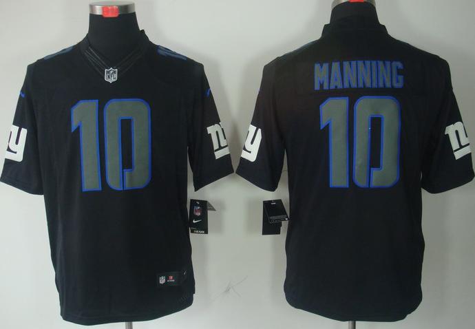 Nike New York Giants 10# Eli Manning Black Impact Game LIMITED NFL Jerseys Cheap