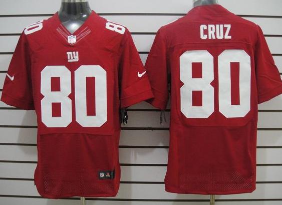 Nike New York Giants 80# Victor Cruz Red Elite NFL Jerseys Cheap