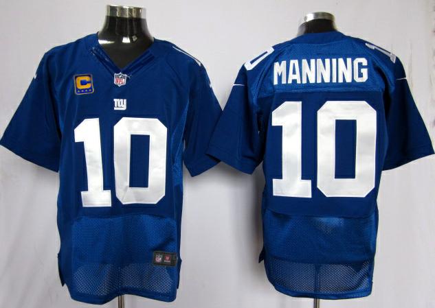 Nike New York Giants 10# Eli Manning Blue Elite NFL Jerseys C Patch Cheap