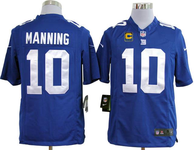 Nike New York Giants 10# Eli Manning Blue Game NFL Jerseys C Patch Cheap