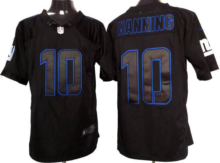 Nike New York Giants 10# Eli Manning Black Impact Game LIMITED NFL Jerseys Cheap