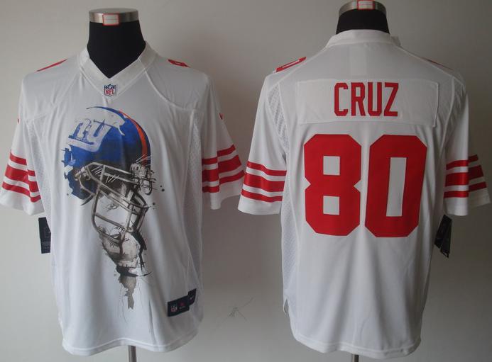 Nike New York Giants 80# Victor Cruz White Helmet Tri-Blend Limited NFL Jersey Cheap