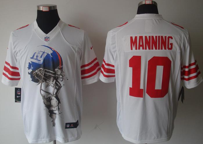 Nike New York Giants 10# Eli Manning White Helmet Tri-Blend Limited NFL Jersey Cheap