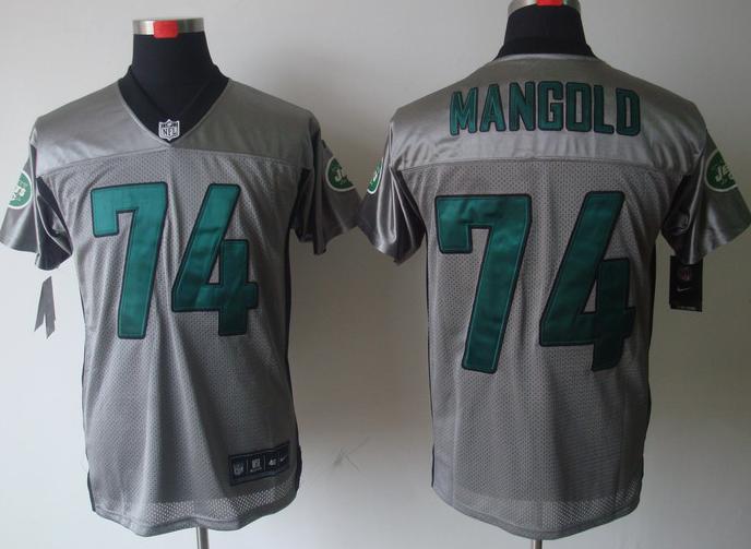 Nike New York Jets 74# Nick Mangold Grey Shadow NFL Jerseys Cheap