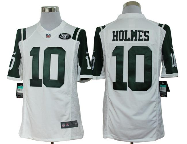Nike New York Jets 10# Santonio Holmes White Game LIMITED NFL Jerseys Cheap