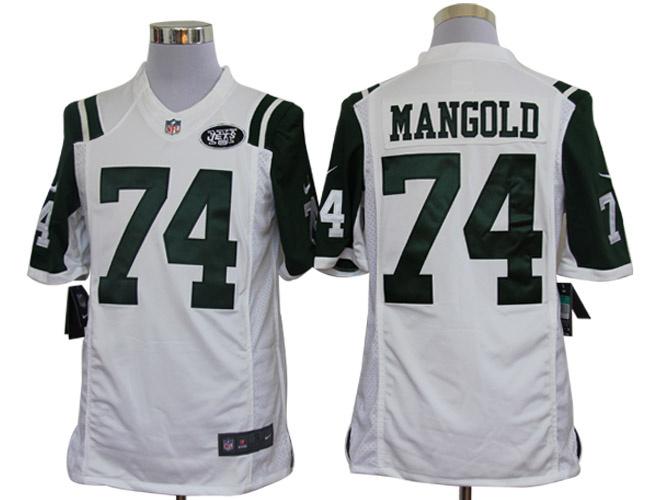 Nike New York Jets 74# Nick Mangold White Game LIMITED NFL Jerseys Cheap