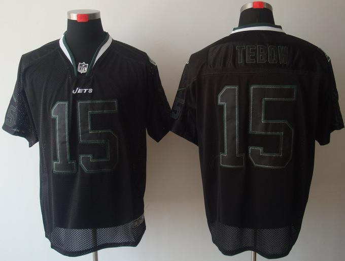Nike New York Jets 15 Tim Tebow Lights Out Black Elite NFL Jerseys Cheap