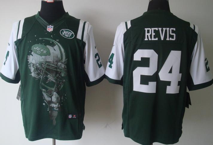 Nike New York Jets 24 Darrelle Revis Green Helmet Tri-Blend Limited NFL Jersey Cheap
