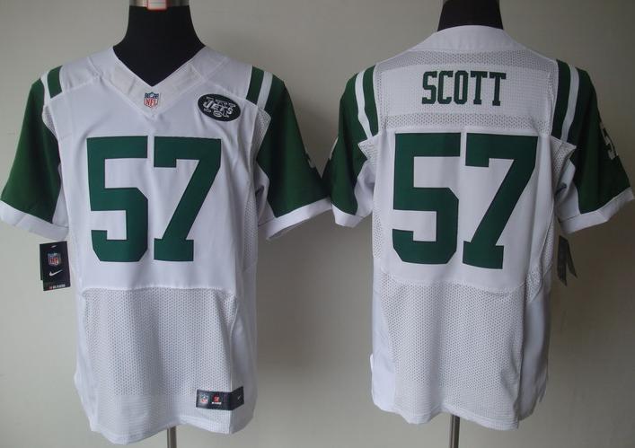 Nike New York Jets 57# Bart Scott White Elite Nike NFL Jerseys Cheap