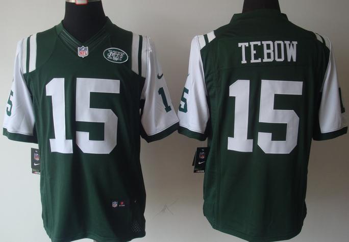 Nike New York Jets 15 Tim Tebow Green Green Game LIMITED NFL Jerseys Cheap