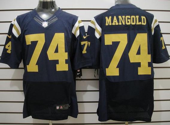 Nike New York Jets 74# Nick Mangold Dark Blue Elite Nike NFL Jerseys Cheap