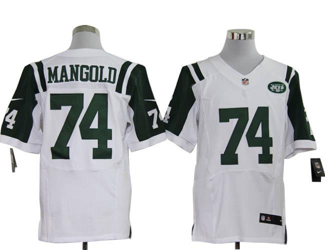 Nike New York Jets 74# Nick Mangold White Elite Nike NFL Jerseys Cheap