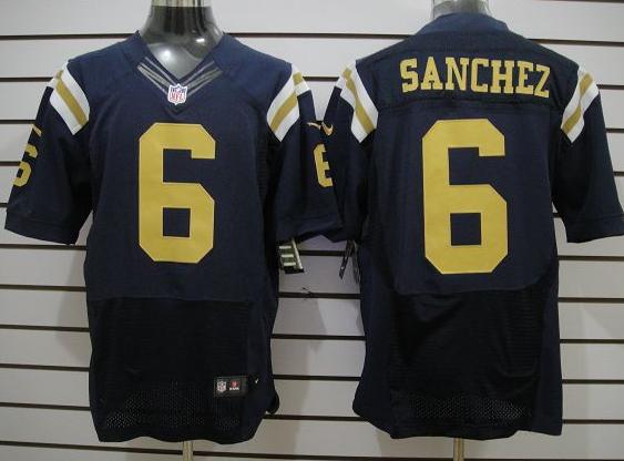 Nike New York Jets #6 Sanchez Dark Blue Elite Nike NFL Jerseys Cheap