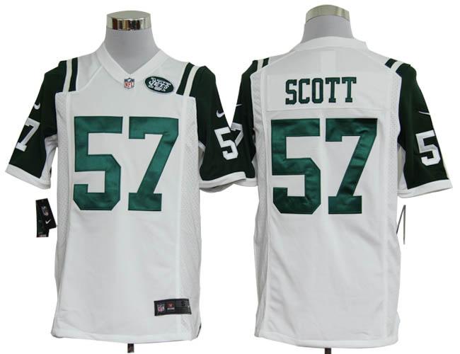 Nike New York Jets 57# Bart Scott White Game Nike NFL Jerseys Cheap