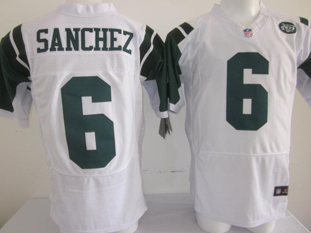 Nike New York Jets 6# Mark Sanchez White Elite Nike NFL Jerseys Cheap