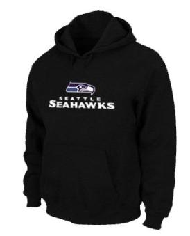 Seattle Seahawks Authentic Logo Pullover Hoodie Black Cheap