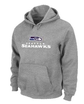 Seattle Seahawks Authentic Logo Pullover Hoodie Grey Cheap