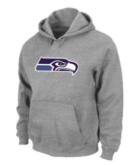 Seattle Seahawks Logo Pullover Hoodie Grey Cheap