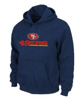 San Francisco 49ers Authentic Logo Pullover Hoodie Dark Blue Cheap