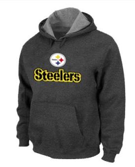 Pittsburgh Steelers Authentic Logo Pullover Hoodie Dark GREY Cheap