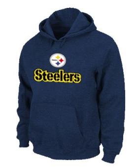 Pittsburgh Steelers Authentic Logo Pullover Hoodie Dark Blue Cheap