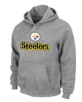 Pittsburgh Steelers Authentic Logo Pullover Hoodie Grey Cheap