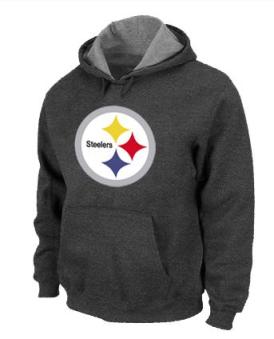 Pittsburgh Steelers Logo Pullover Hoodie Dark Grey Cheap