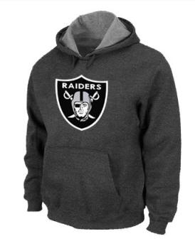 Oakland Raiders Logo Pullover Hoodie Dark Grey Cheap