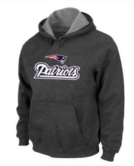 New England Patriots Authentic Logo Pullover Hoodie Dark Grey Cheap