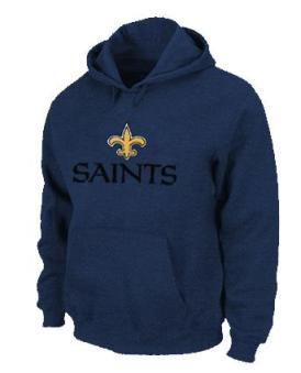 New Orleans Saints Authentic Logo Pullover Hoodie Dark Blue Cheap
