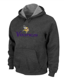 Minnesota Vikings Authentic Logo Pullover Hoodie Dark Grey Cheap