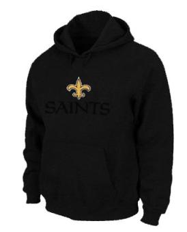 New Orleans Saints Authentic Logo Pullover Hoodie Black Cheap