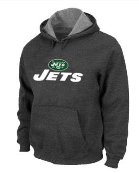 New York Jets Authentic Logo Pullover Hoodie Dark Grey Cheap