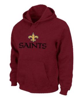 New Orleans Saints Authentic Logo Pullover Hoodie RED Cheap
