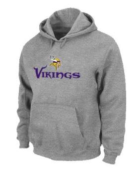 Minnesota Vikings Authentic Logo Pullover Hoodie Grey Cheap