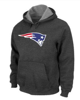 New England Patriots Logo Pullover Hoodie Dark Grey Cheap