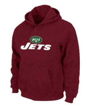 New York Jets Authentic Logo Pullover Hoodie RED Cheap