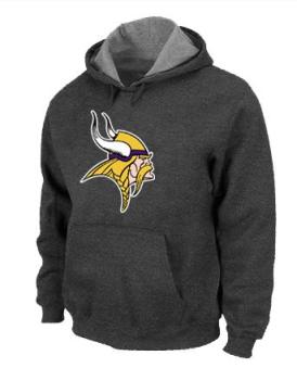 Minnesota Vikings Logo Pullover Hoodie Dark Grey Cheap